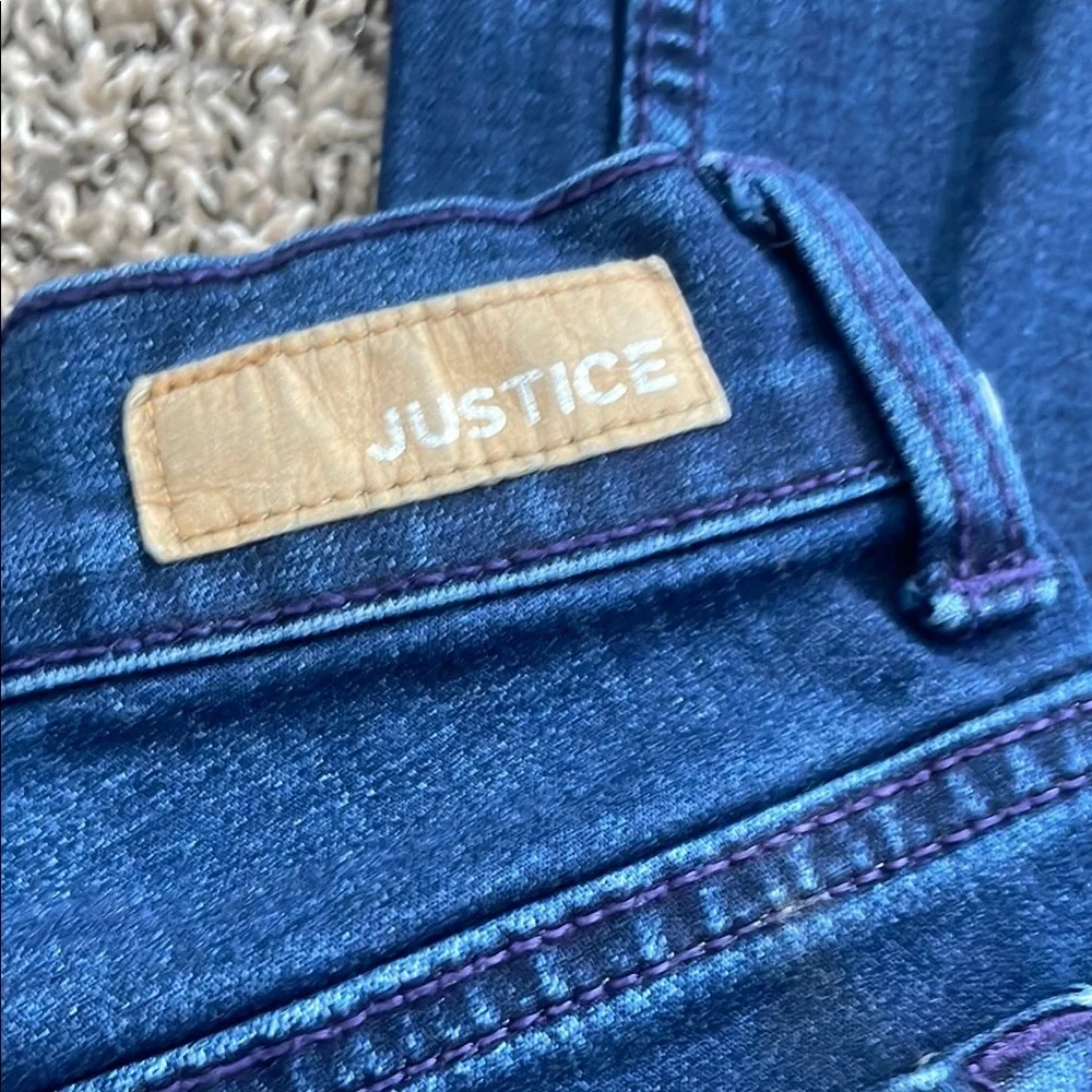 Justice Kids' Distressed Dark Blue Jeans